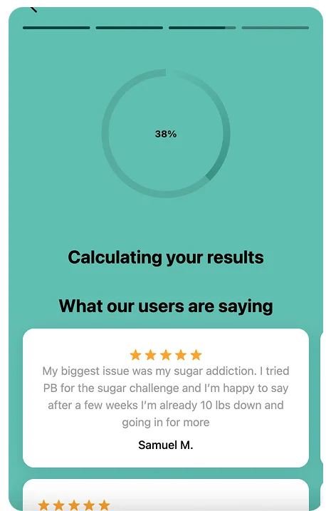 FitLens AI quiz screen: Calculating your results