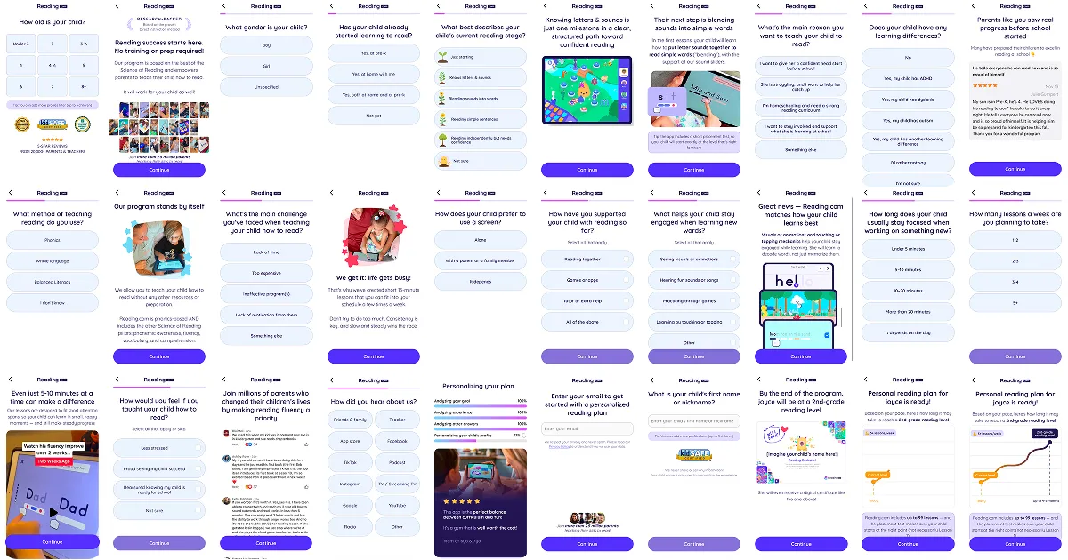 Reading.com web2app funnel