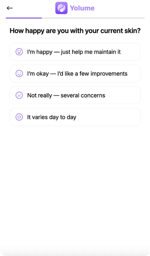 Yolume web2app funnel — screen 2