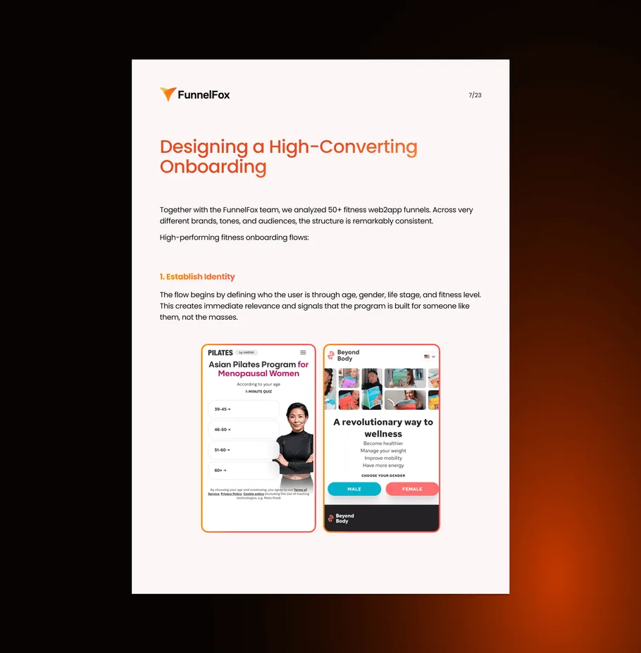A page from the report: designing a high-converting onboarding